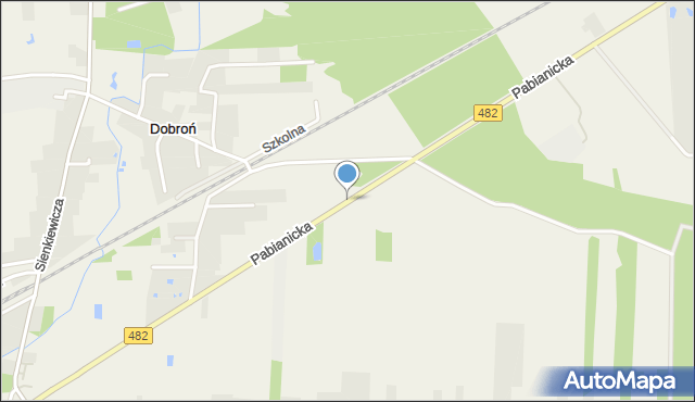 Dobroń, Pabianicka, mapa Dobroń