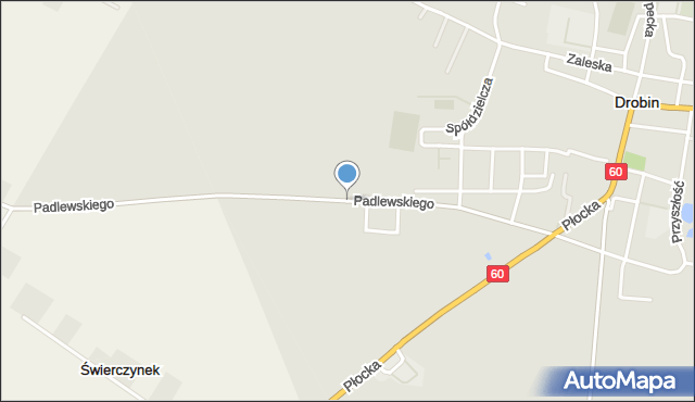 Drobin, Padlewskiego Zygmunta, gen., mapa Drobin