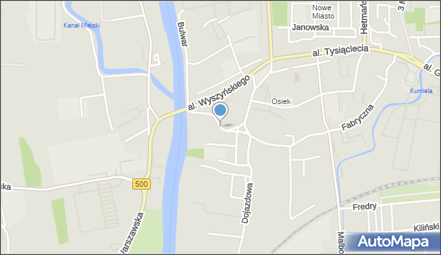 Elbląg, Panieńska, mapa Elbląga