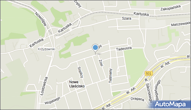 Gdańsk, Pana Tadeusza, mapa Gdańska