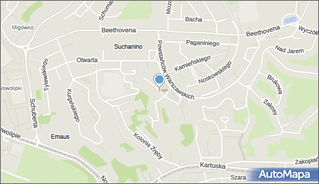 Gdańsk, Paderewskiego Ignacego Jana, mapa Gdańska