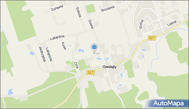 Giedajty, Pawia, mapa Giedajty