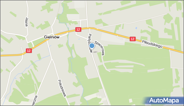 Gielniów, Partyzantów, mapa Gielniów