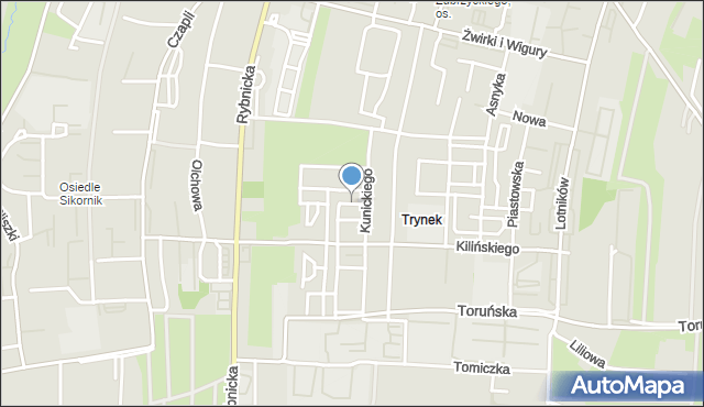 Gliwice, Paralotniarzy, mapa Gliwic