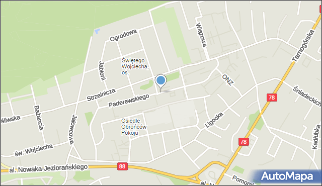 Gliwice, Paderewskiego Ignacego Jana, mapa Gliwic