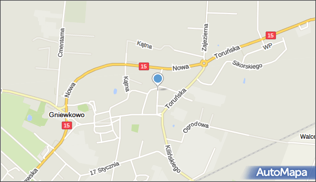 Gniewkowo powiat inowrocławski, Paderewskiego Ignacego Jana, mapa Gniewkowo powiat inowrocławski