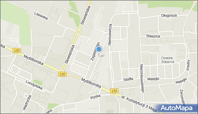 Gorzów Wielkopolski, Pankiewicza Józefa, mapa Gorzów Wielkopolski
