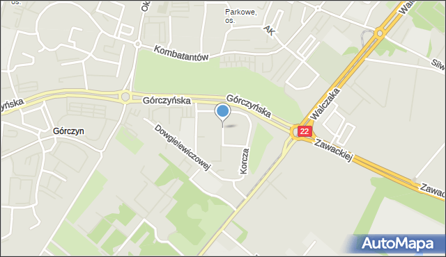 Gorzów Wielkopolski, Papuszy, mapa Gorzów Wielkopolski