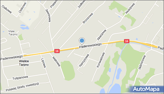 Grudziądz, Paderewskiego Ignacego Jana, mapa Grudziądza