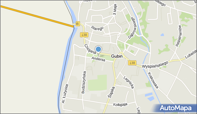 Gubin, Park 5 Dywizji, mapa Gubin