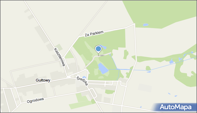 Gułtowy, Park Bnińskiego Adolfa, mapa Gułtowy