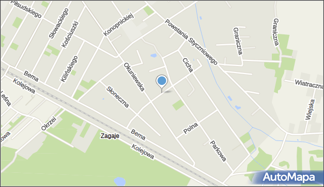 Halinów powiat miński, Partyzancka, mapa Halinów powiat miński