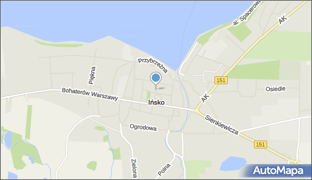 Ińsko, Papieża Jana Pawła II, mapa Ińsko