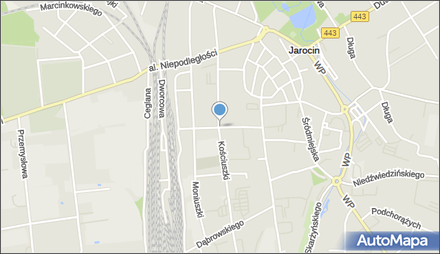 Jarocin, Paderewskiego Ignacego Jana, mapa Jarocin