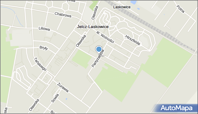 Jelcz-Laskowice, Partyzantów, mapa Jelcz-Laskowice