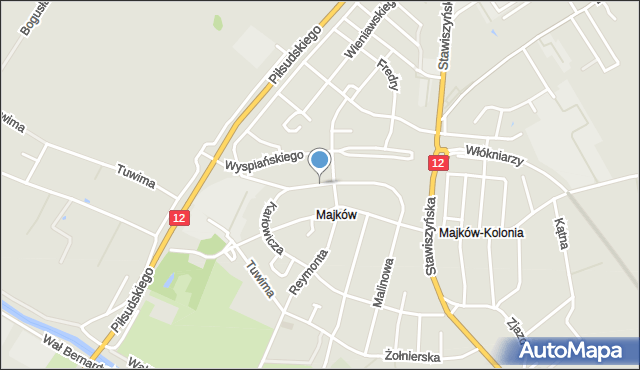 Kalisz, Paderewskiego Ignacego Jana, mapa Kalisza