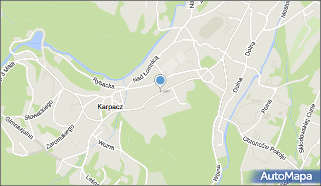 Karpacz, Parkowa, mapa Karpacz