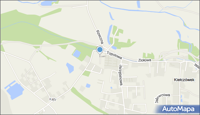 Kiełczówek, Parkowa, mapa Kiełczówek