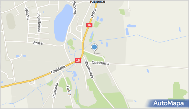 Kisielice, Parkowa, mapa Kisielice