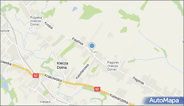 Klecza Dolna, Pagórek, mapa Klecza Dolna