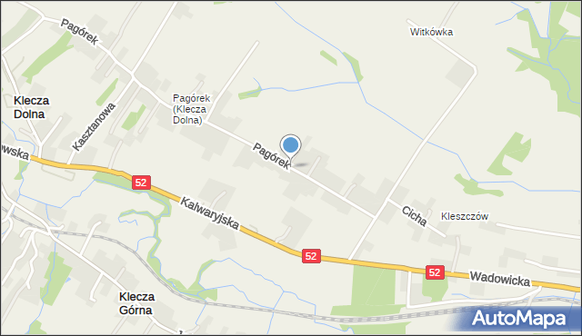 Klecza Górna, Pagórek, mapa Klecza Górna