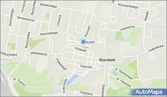 Kluczbork, Paderewskiego Ignacego Jana, mapa Kluczbork