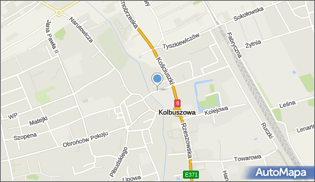 Kolbuszowa, Parkowa, mapa Kolbuszowa