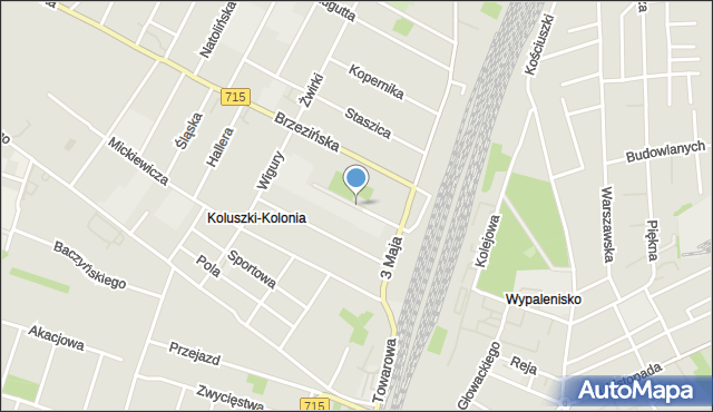 Koluszki, Paderewskiego Ignacego Jana, mapa Koluszki
