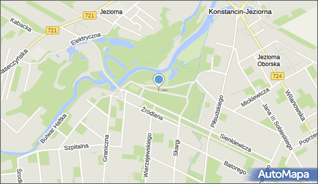 Konstancin-Jeziorna, Park Zdrojowy Skórzewskiego, hr., mapa Konstancin-Jeziorna