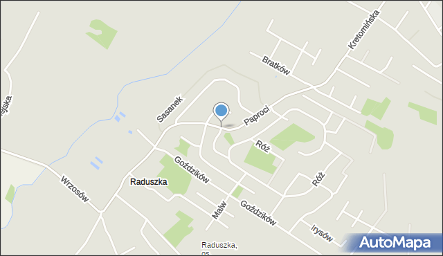 Koszalin, Paproci, mapa Koszalina