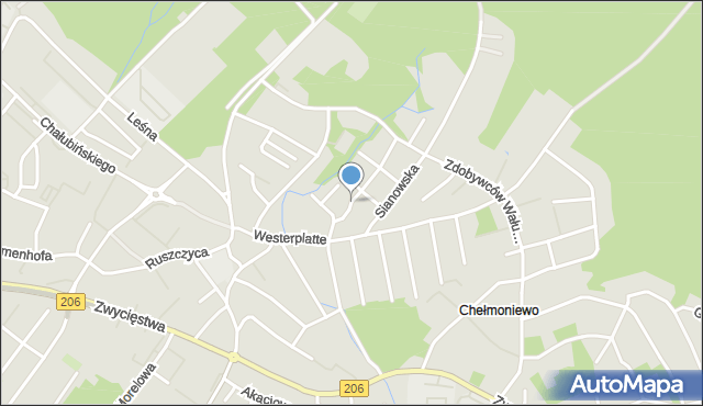 Koszalin, Pancerniaków, mapa Koszalina