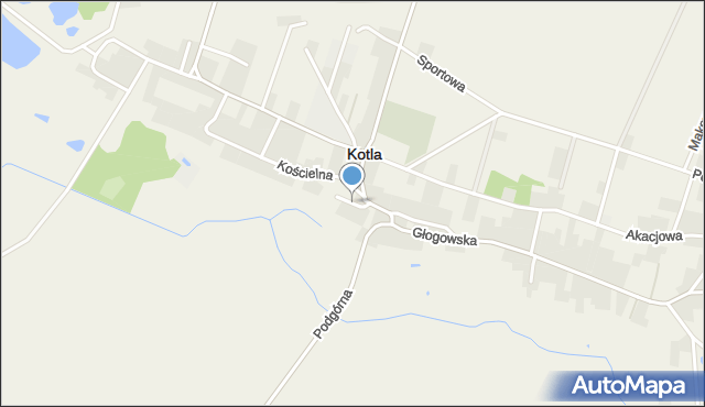 Kotla, Parafialna, mapa Kotla