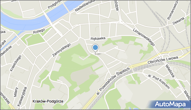 Kraków, Parkowa, mapa Krakowa