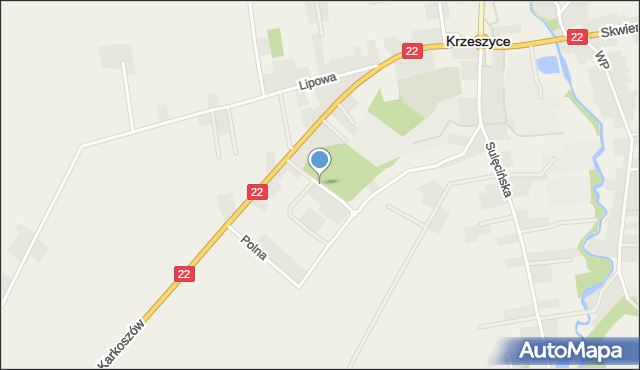 Krzeszyce, Parkowa, mapa Krzeszyce