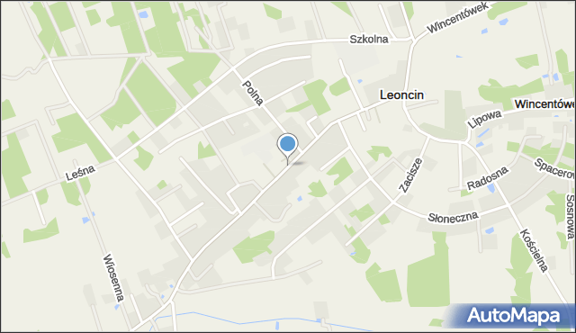 Leoncin, Partyzantów, mapa Leoncin