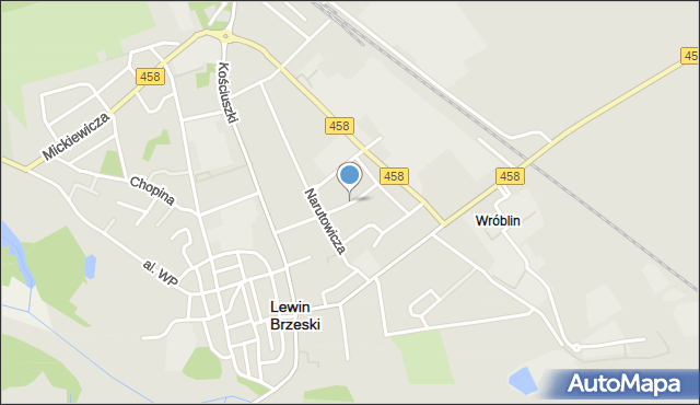 Lewin Brzeski, Partyzantów, mapa Lewin Brzeski