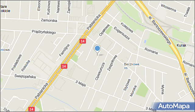 Łódź, Panoramiczna, mapa Łodzi