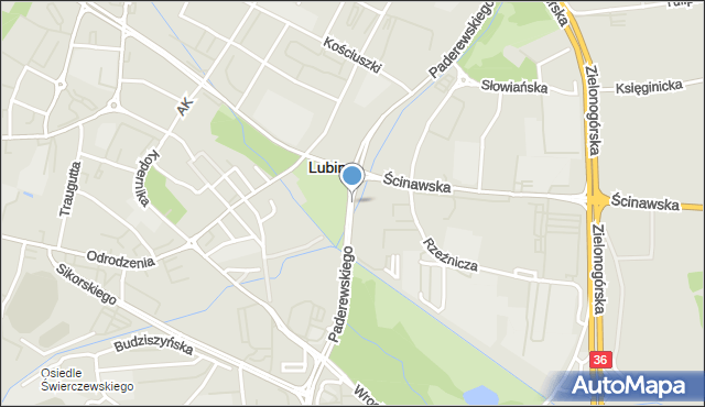 Lubin, Paderewskiego Ignacego Jana, mapa Lubin