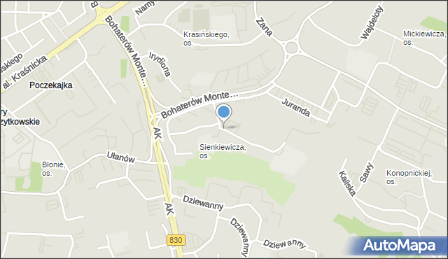 Lublin, Pana Wołodyjowskiego, mapa Lublina