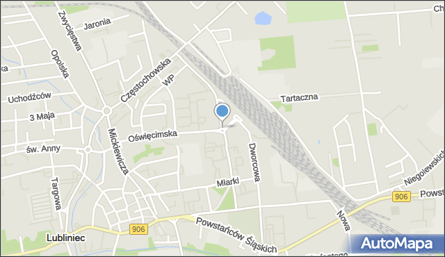 Lubliniec, Paderewskiego Ignacego Jana, mapa Lubliniec