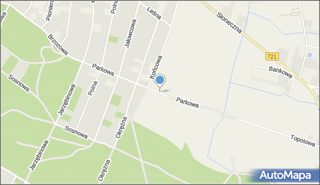Magdalenka gmina Lesznowola, Parkowa, mapa Magdalenka gmina Lesznowola