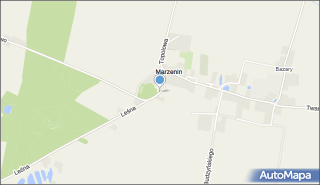 Marzenin gmina Września, Parkowa, mapa Marzenin gmina Września
