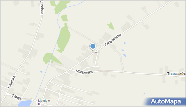 Mełgiew, Partyzancka, mapa Mełgiew