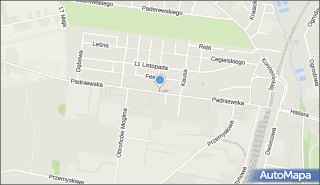 Mogilno, Padniewska, mapa Mogilno