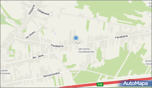Mokrzyska, Parafialna, mapa Mokrzyska