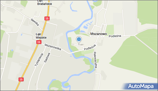 Mszanowo, Parkowa, mapa Mszanowo