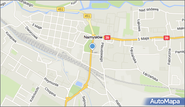 Namysłów, Partyzantów, mapa Namysłów