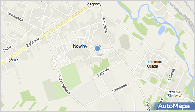 Nowiny powiat kielecki, Parkowa, mapa Nowiny powiat kielecki