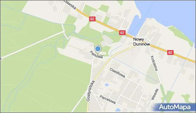 Nowy Duninów, Parkowa, mapa Nowy Duninów