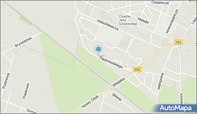 Oława, Paderewskiego Ignacego Jana, mapa Oława